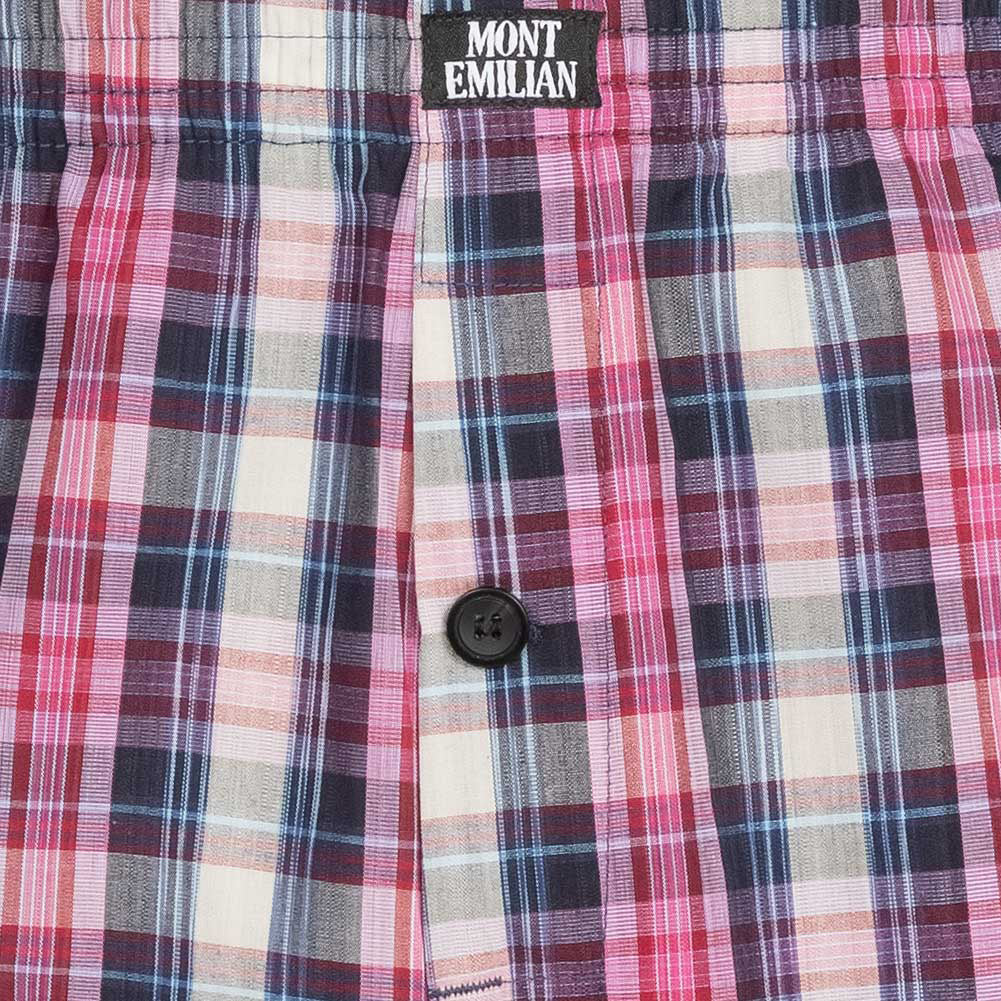 MONT EMILIAN "Nantes" Herren American Boxershorts 2er-Pack rosa/karo