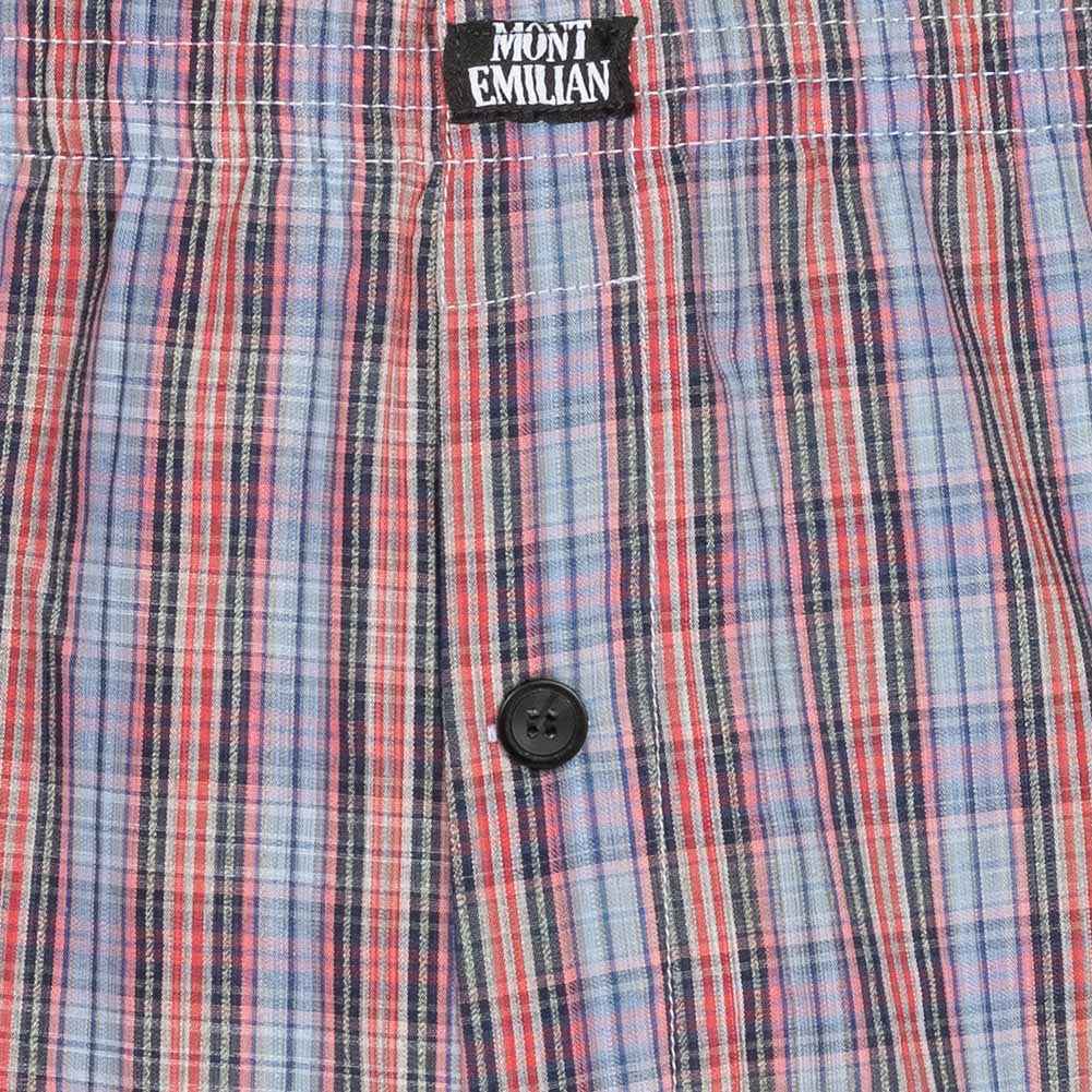 MONT EMILIAN "Nantes" Herren American Boxershorts 2er-Pack blau/karo