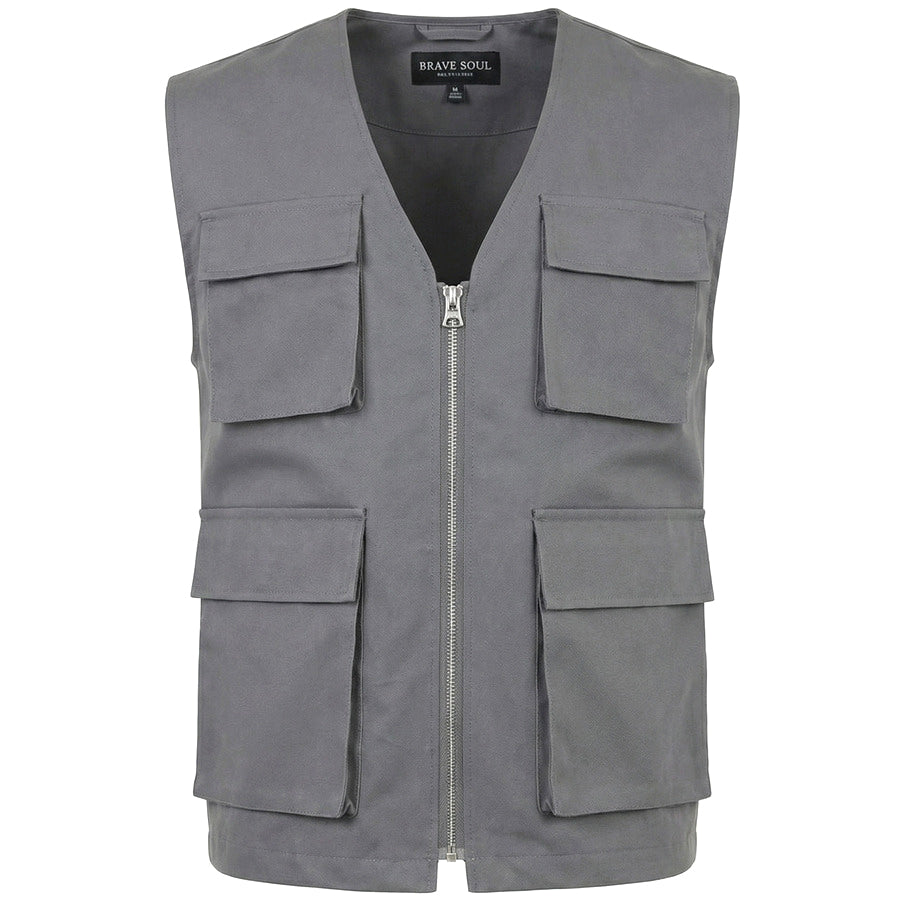 BRAVE SOUL® Radar Utility Herren Cargo Weste MJK-RADAR-1
