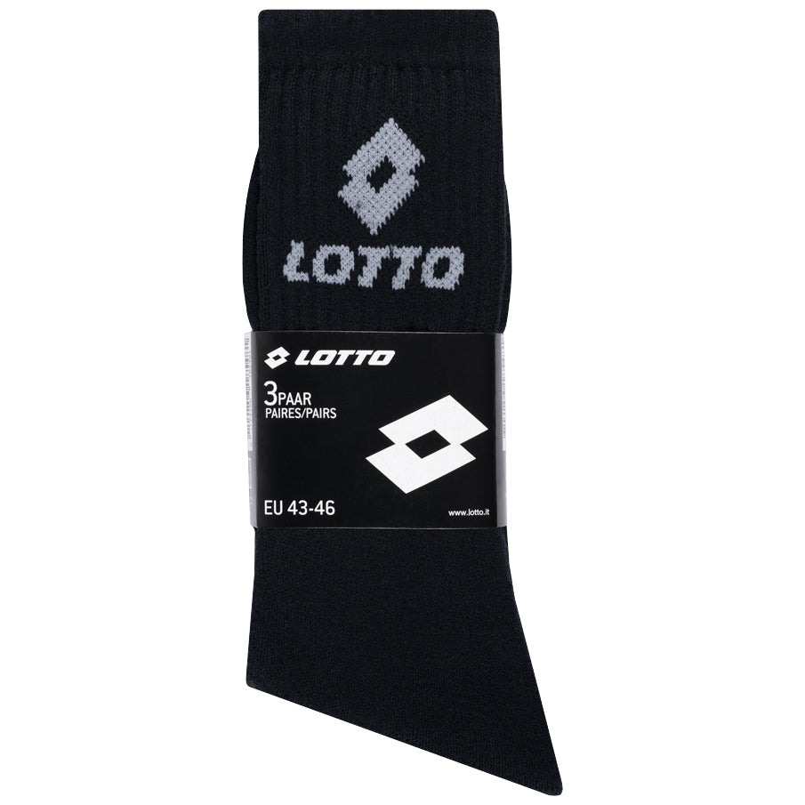 Lotto Sportsocken Unisex 3 Paar schwarz MSKZ10029-Black