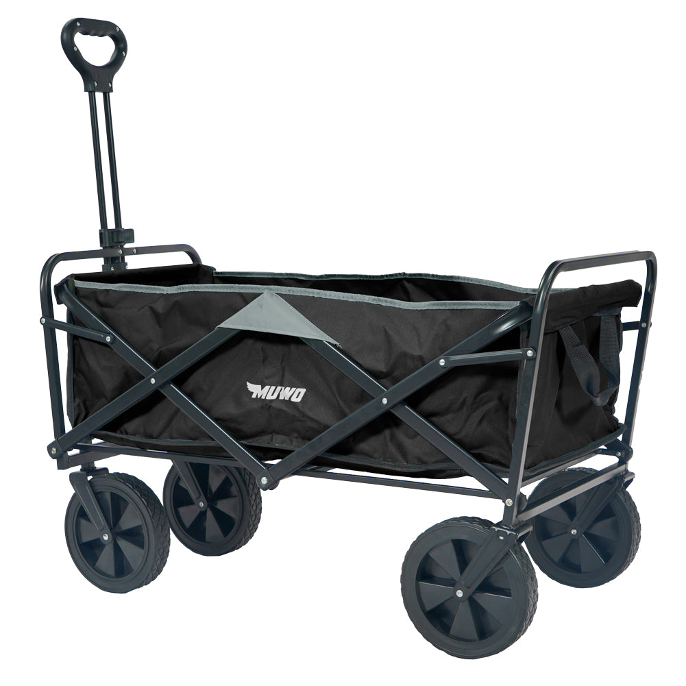 MUWO faltbarer Bollerwagen 100 L, max. 110 kg schwarz