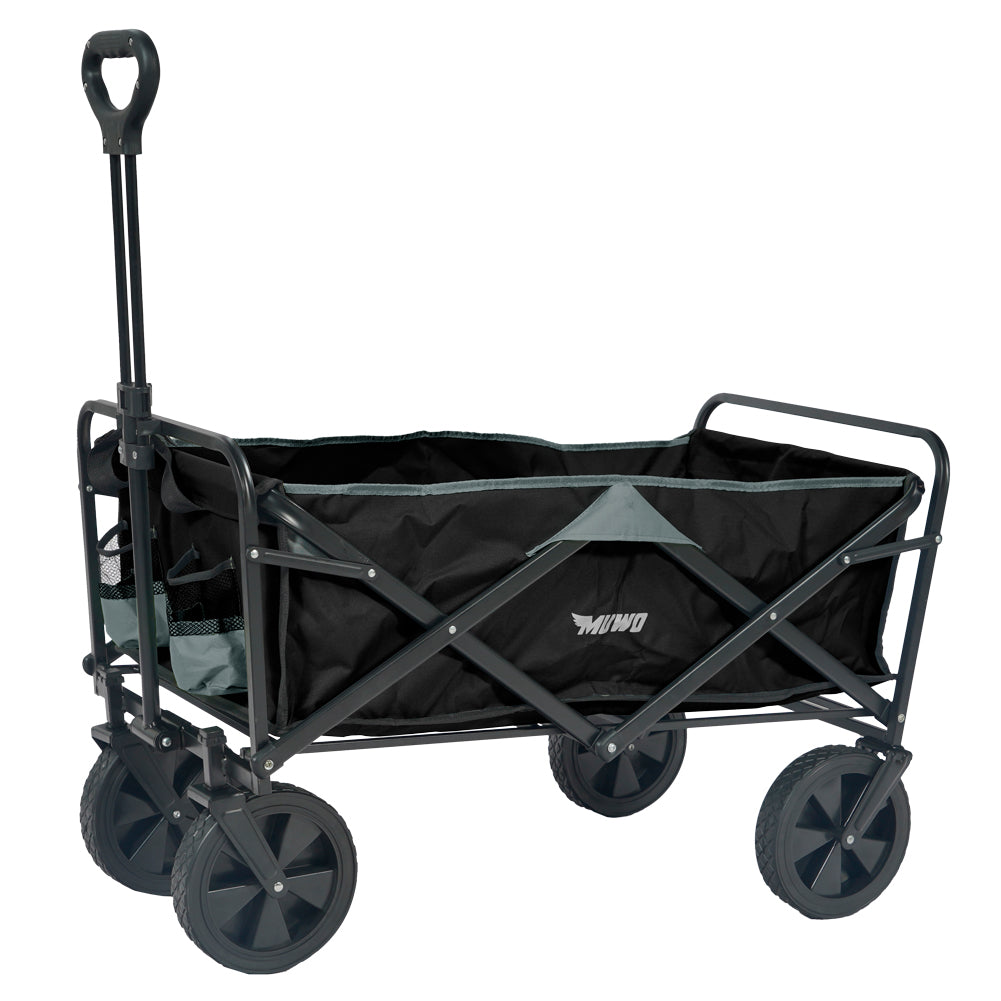 MUWO faltbarer Bollerwagen 100 L, max. 110 kg schwarz