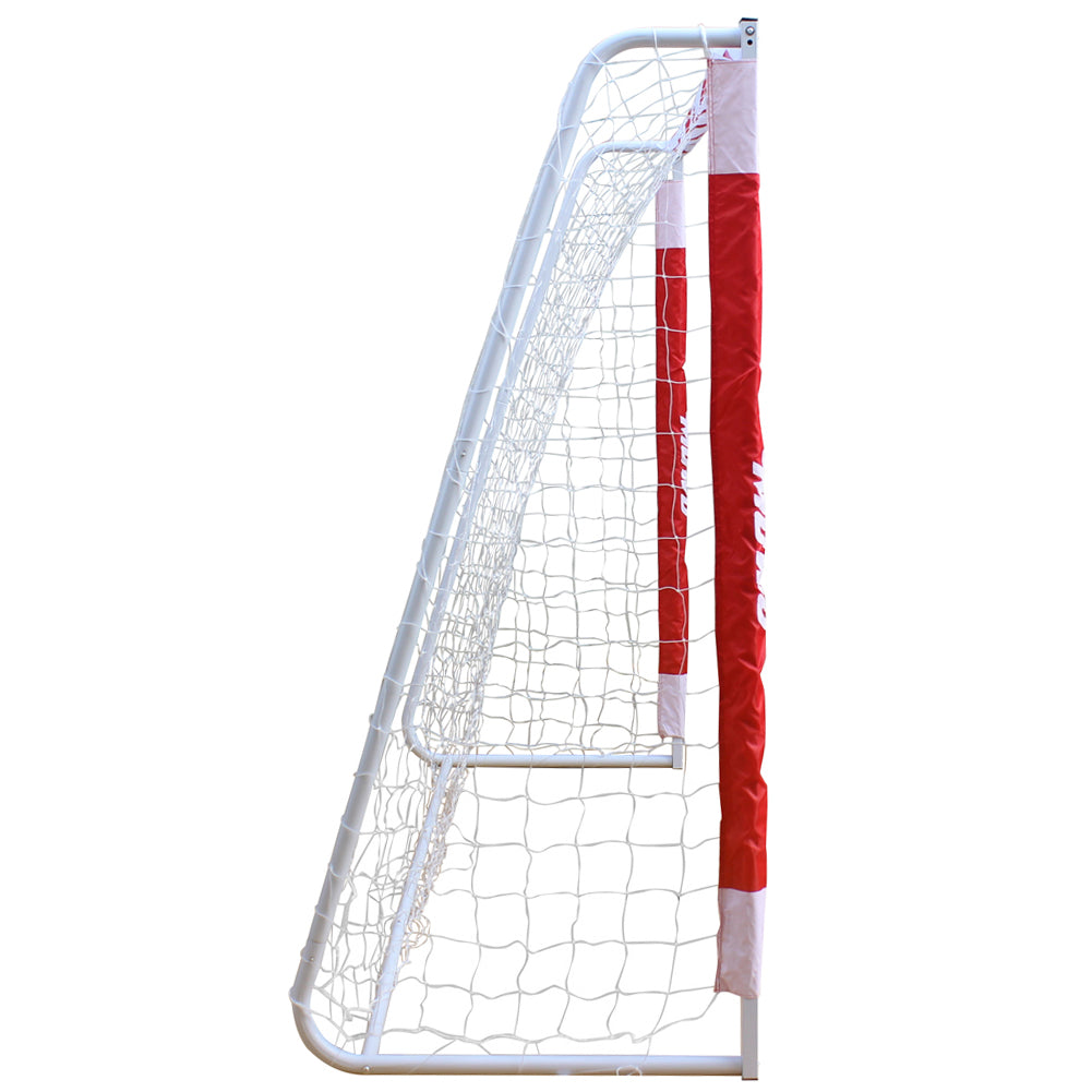 MUWO großes Fußballtor aus Stahl 3 x 2 m rot/weiß