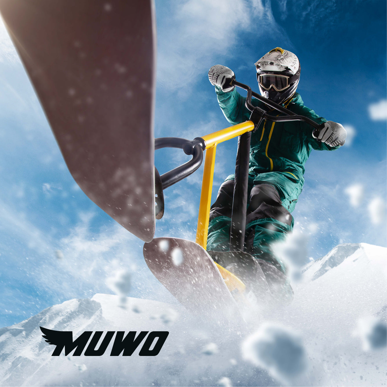MUWO "Snowglider" Kinder Lenkschlitten blau