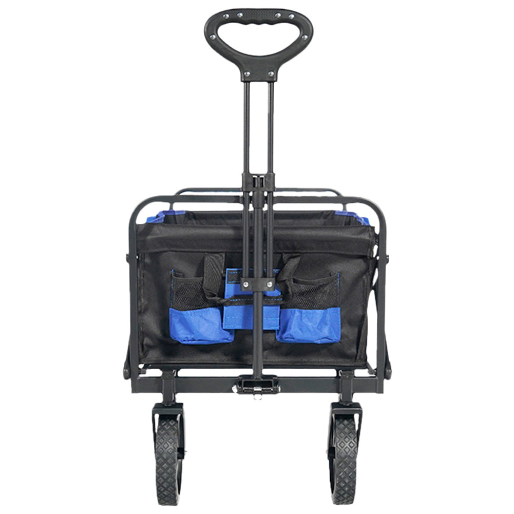 MUWO faltbarer Bollerwagen 100 L, max. 110 kg blau/schwarz