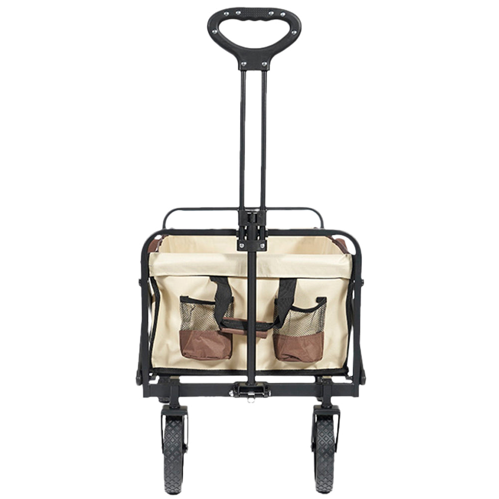 MUWO faltbarer Bollerwagen 100 L, max. 110 kg braun/beige
