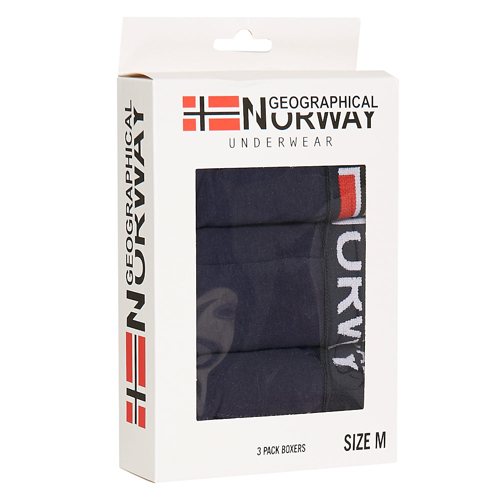 Geographical Norway Herren Boxershorts 3er-Pack navy Pack-3-Navy