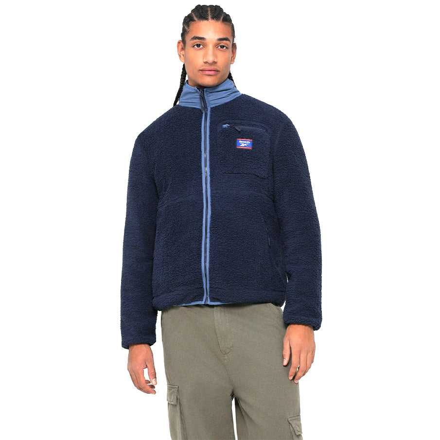 Reebok Sherpa Jacket Herren Fleece Jacke RBO15220-Vector-Navy