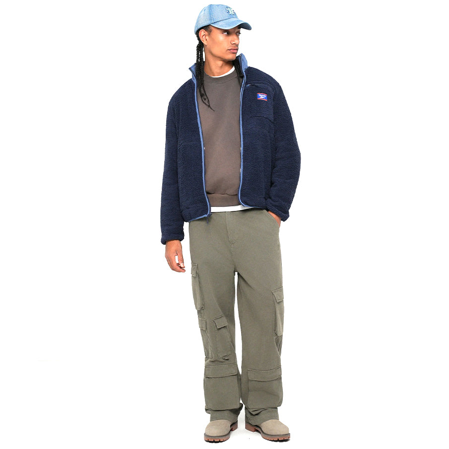 Reebok Sherpa Jacket Herren Fleece Jacke RBO15220-Vector-Navy
