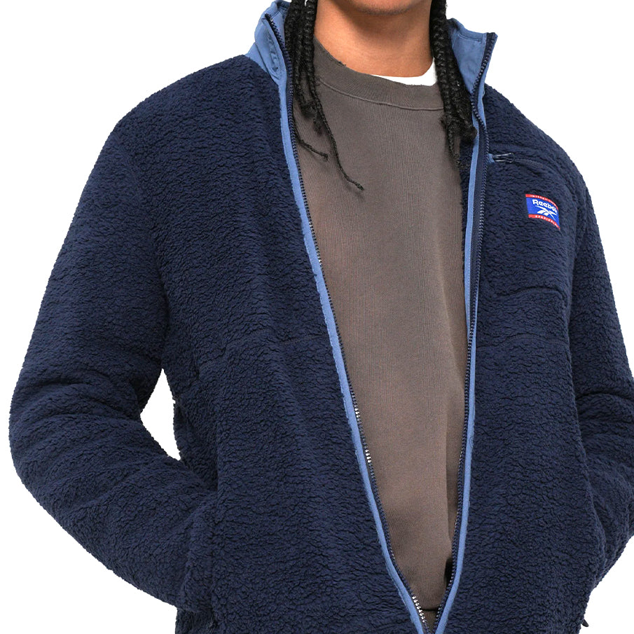 Reebok Sherpa Jacket Herren Fleece Jacke RBO15220-Vector-Navy
