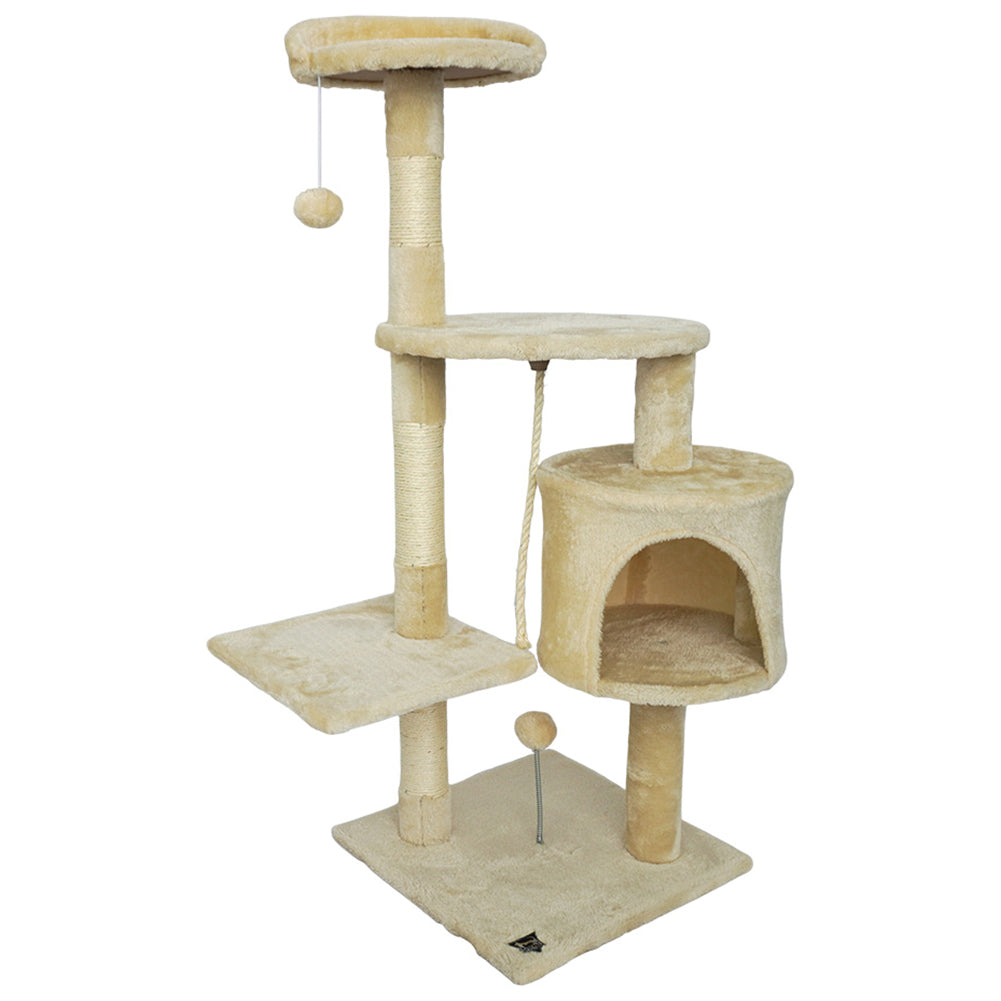 SPOCADO "Athletic" Kratzbaum für Katzen 112 x 40 x 40 cm beige