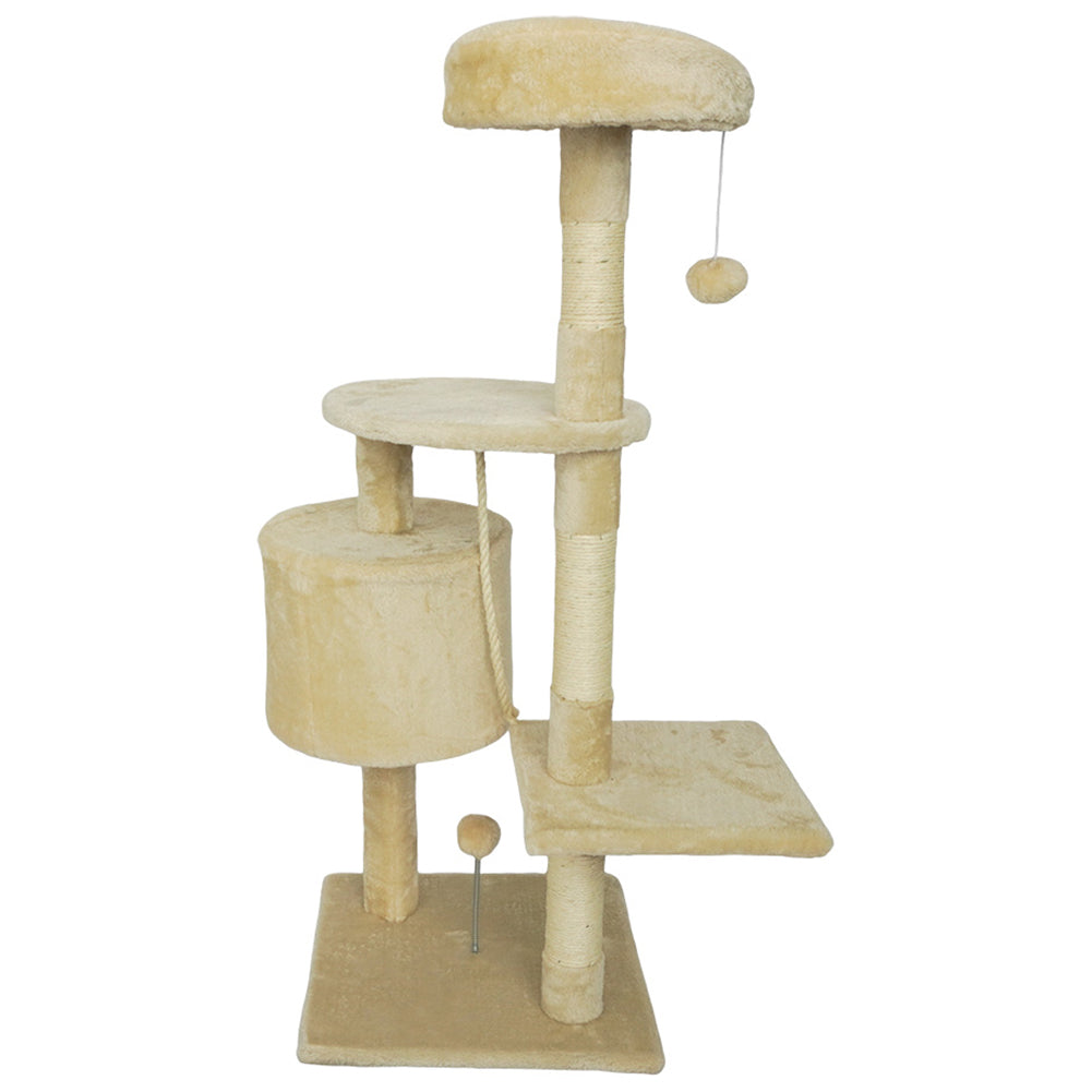 SPOCADO "Athletic" Kratzbaum für Katzen 112 x 40 x 40 cm beige