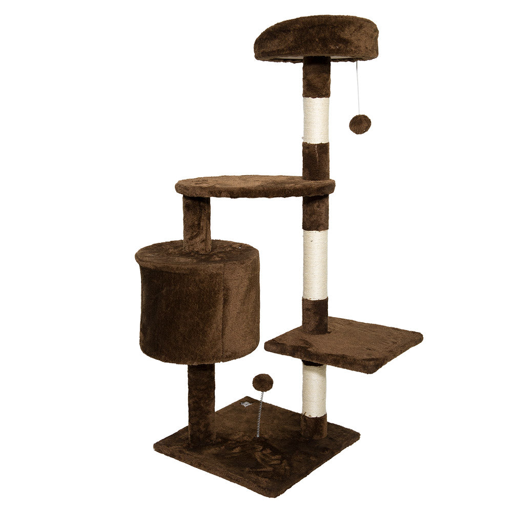 SPOCADO "Athletic" Kratzbaum für Katzen 112 x 40 x 40 cm braun