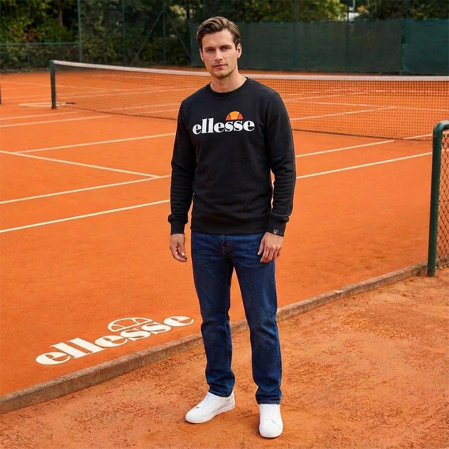 ellesse Kanya Crew Herren Sweatshirt SOP24044-Black