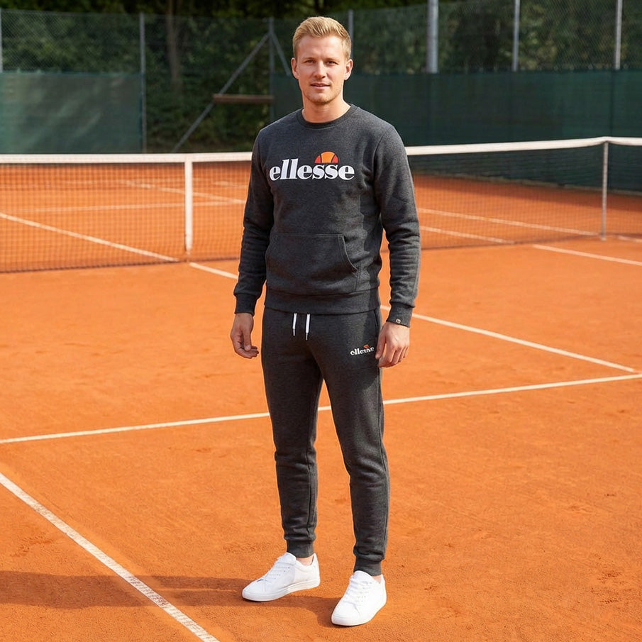ellesse Kanya Crew Herren Sweatshirt SOP24044-Dk Grey