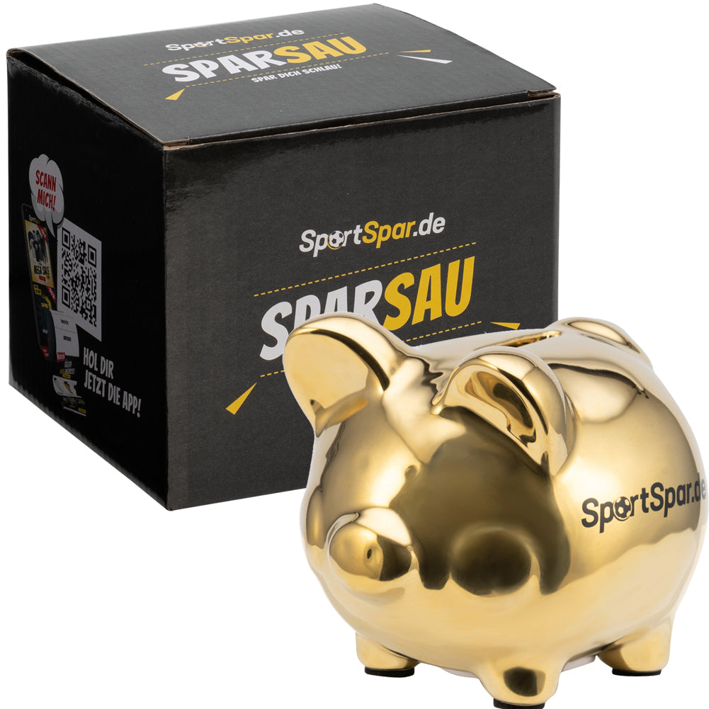 SportSpar.de "SparSau" Maialino salvadanaio in ceramica oro