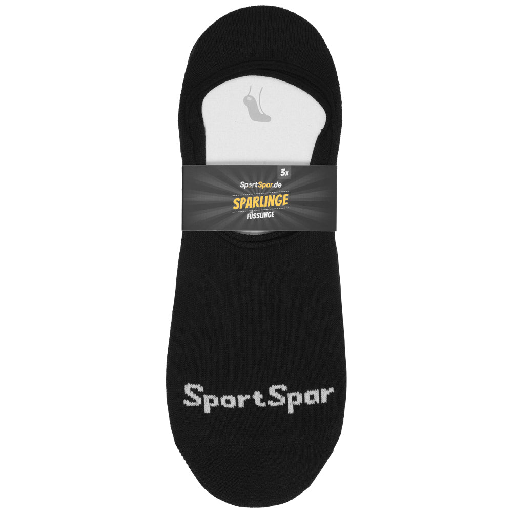 SportSpar.de "Sparlinge" Fantasmini Calzini corti sneaker 3 paia nero