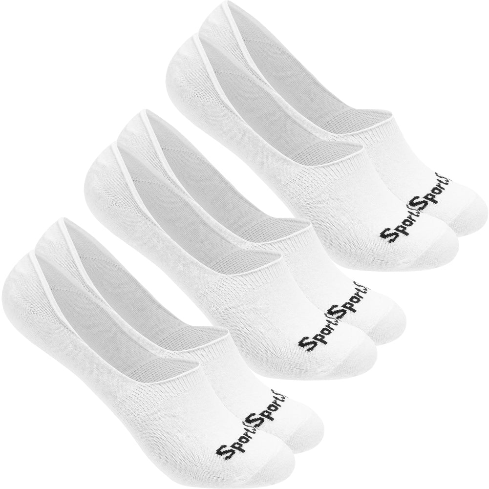 SportSpar.de "Sparlinge" Fantasmini Calzini corti sneaker 3 paia bianco