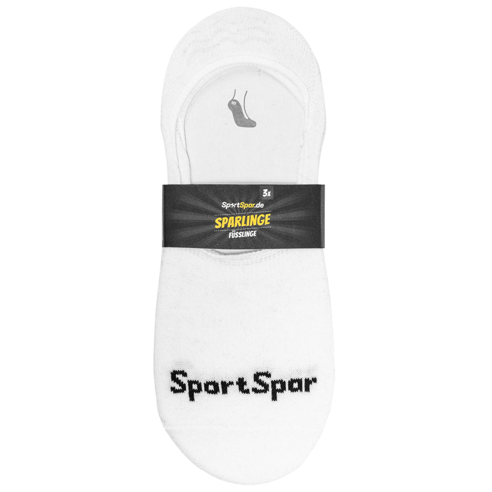 SportSpar.de "Sparlinge" Fantasmini Calzini corti sneaker 3 paia bianco