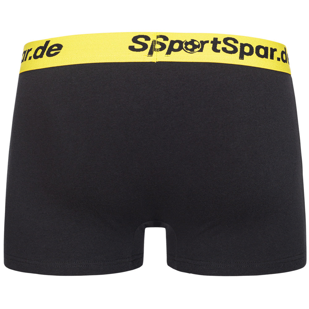 Sportspar.de Herren "Double Sparbuchse" Boxershorts 2er-Pack schwarz-gelb