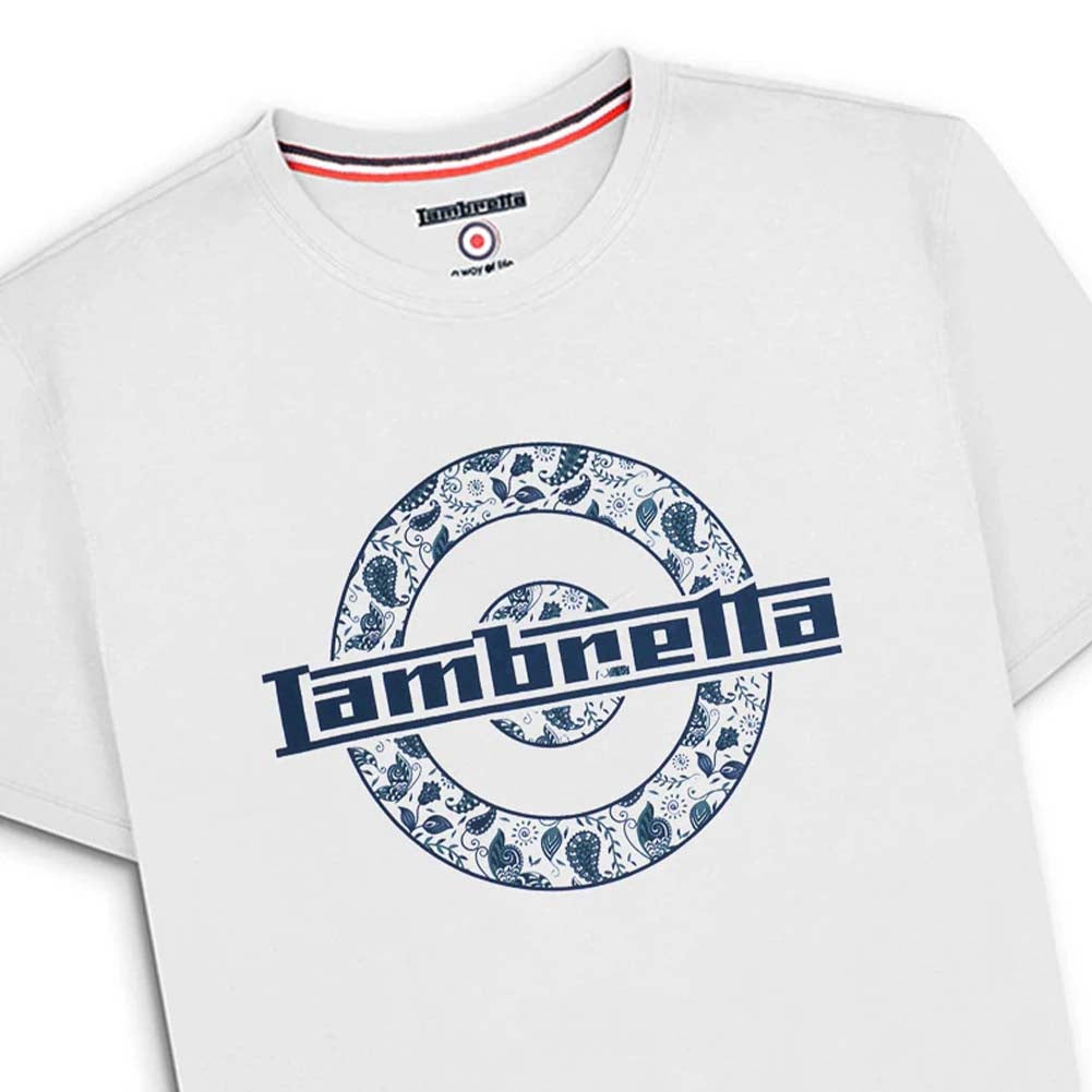 Lambretta Paisley Target Tee Herren T-Shirt SS1011-WHITE