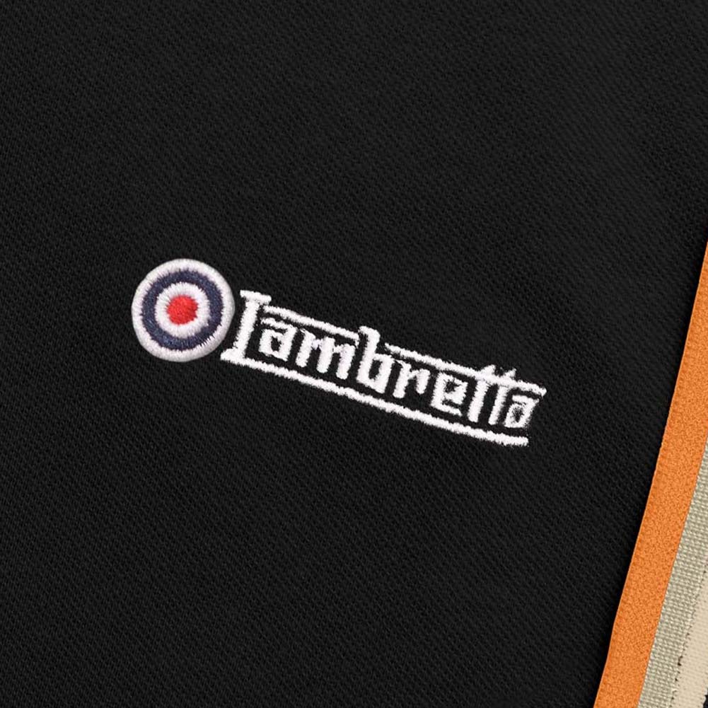 Lambretta Triple Tipped Herren Polo-Shirt SS1650-BLK-S-C-O
