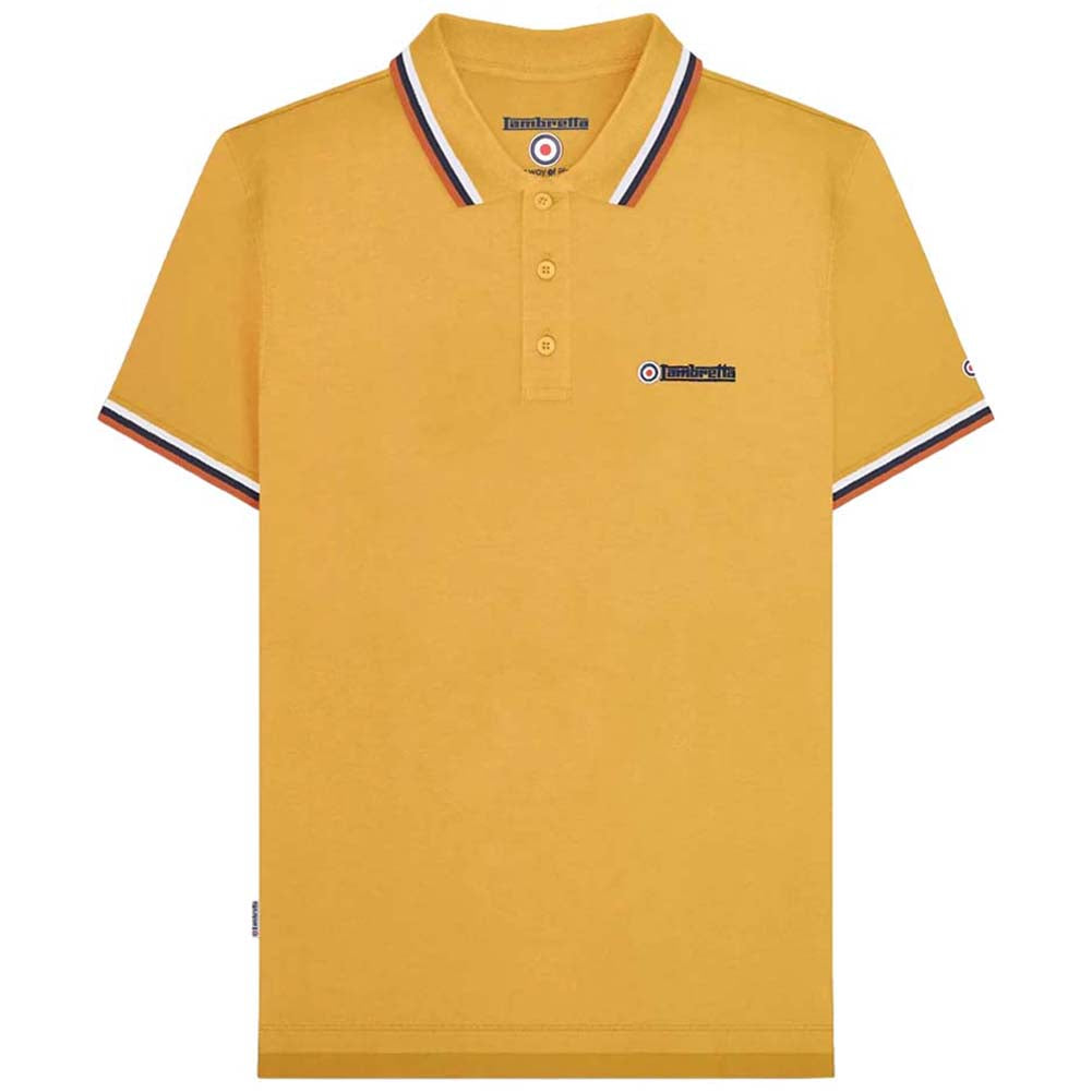 Lambretta Triple Tipped Herren Polo-Shirt SS1650-GOLD-W-N-C