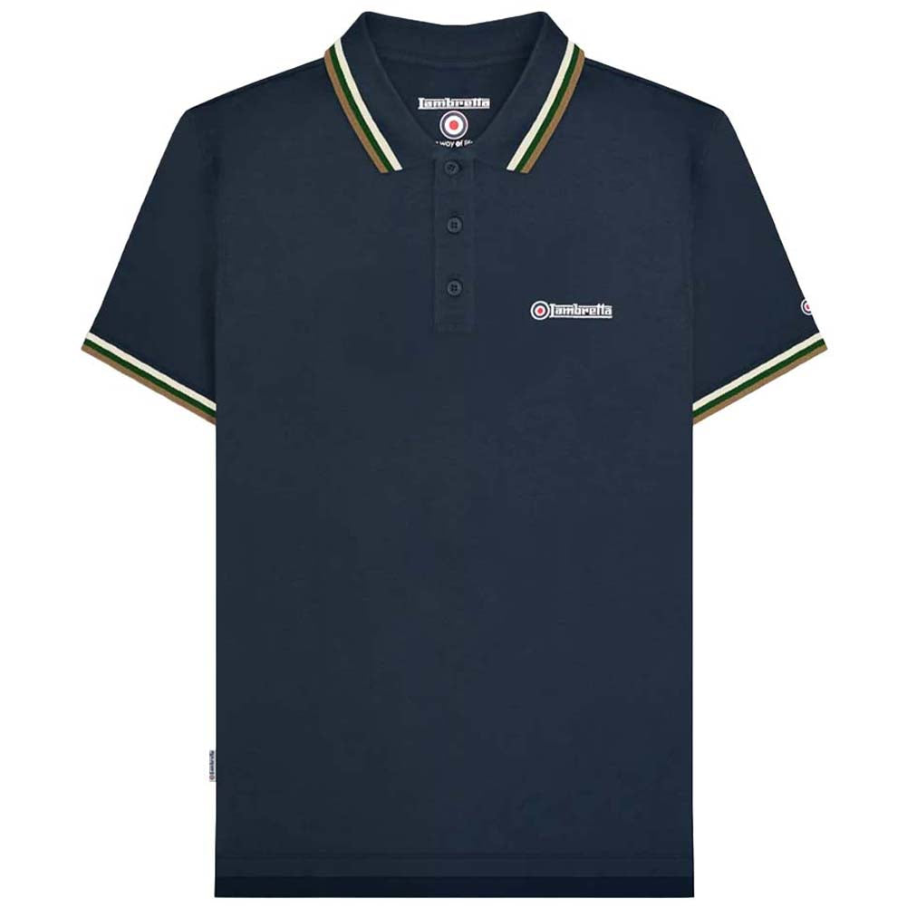 Lambretta Triple Tipped Herren Polo-Shirt SS1650-NVY-T-G-C