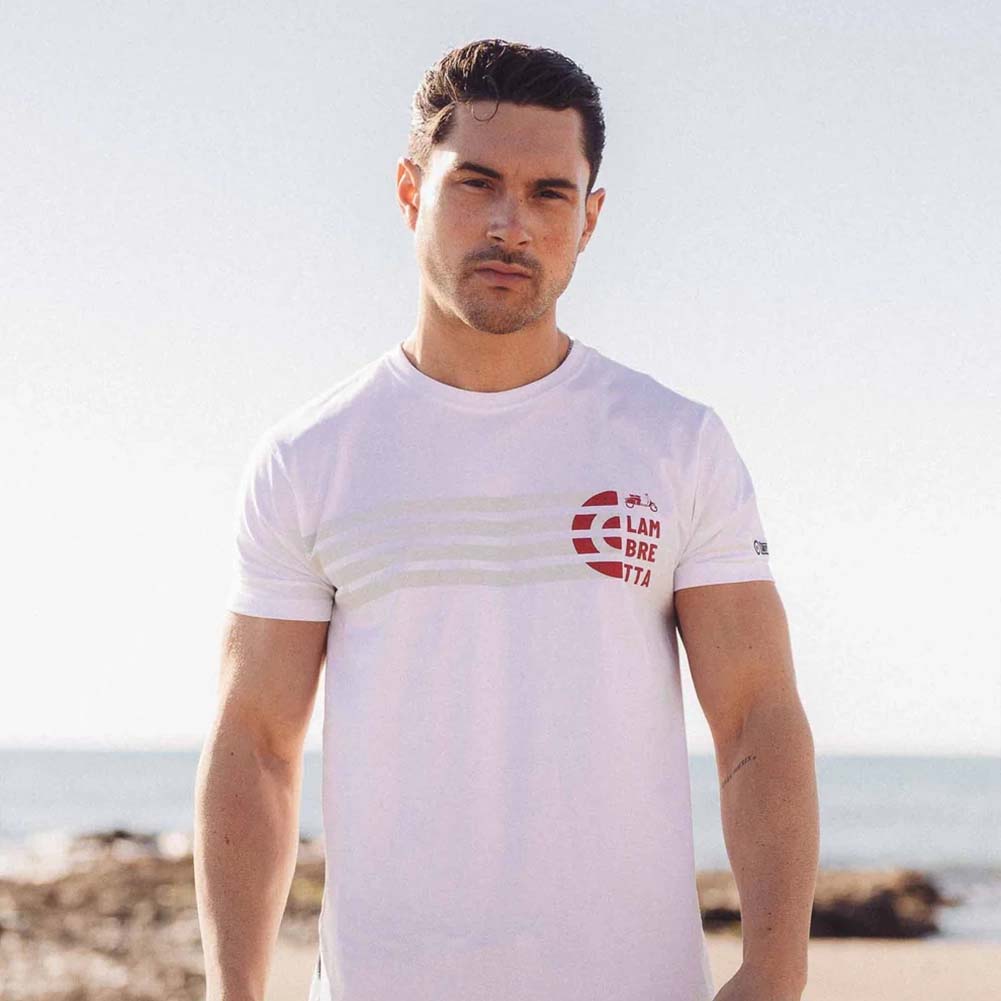 Lambretta Scooter Stripe Tee Herren T-Shirt SS4005-WHT