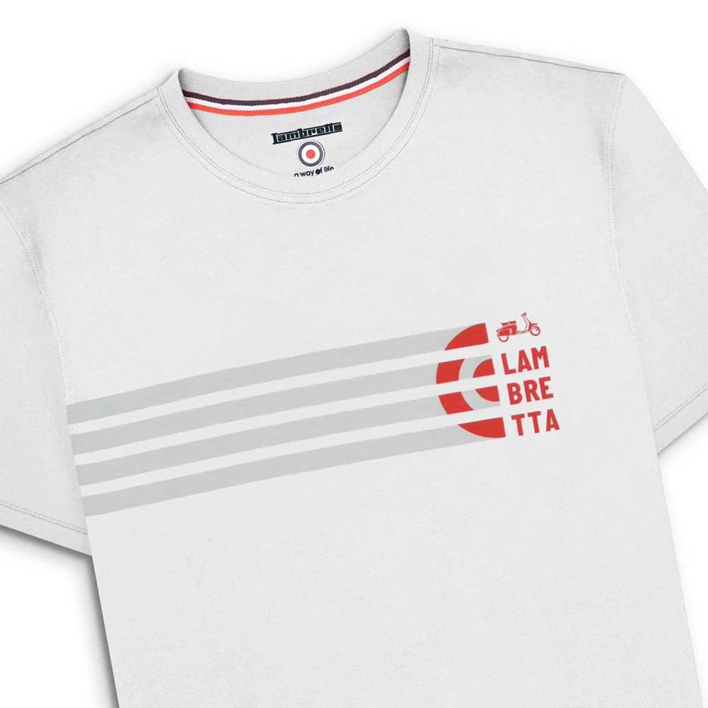 Lambretta Scooter Stripe Tee Herren T-Shirt SS4005-WHT