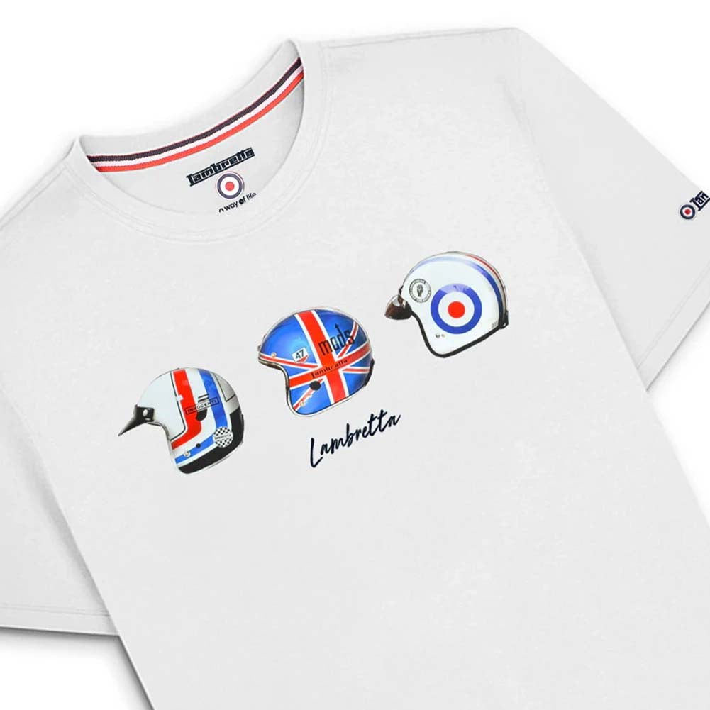Lambretta Helmet Tee Herren T-Shirt SS4007-WHITE
