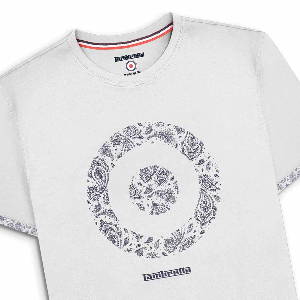 Lambretta Paisley Target Tee Herren T-Shirt SS4012-WHITE