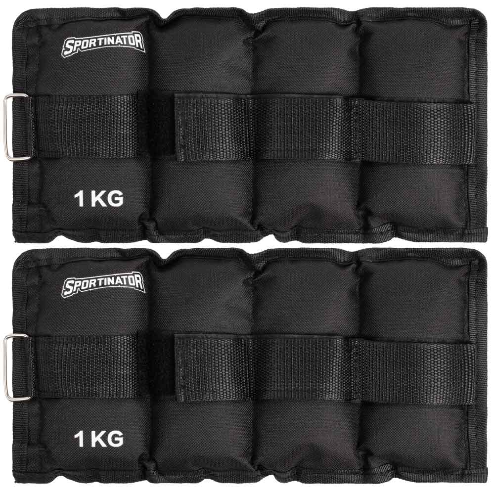 SPORTINATOR Braccialetti con peso per braccio e piede 1kg 2pz