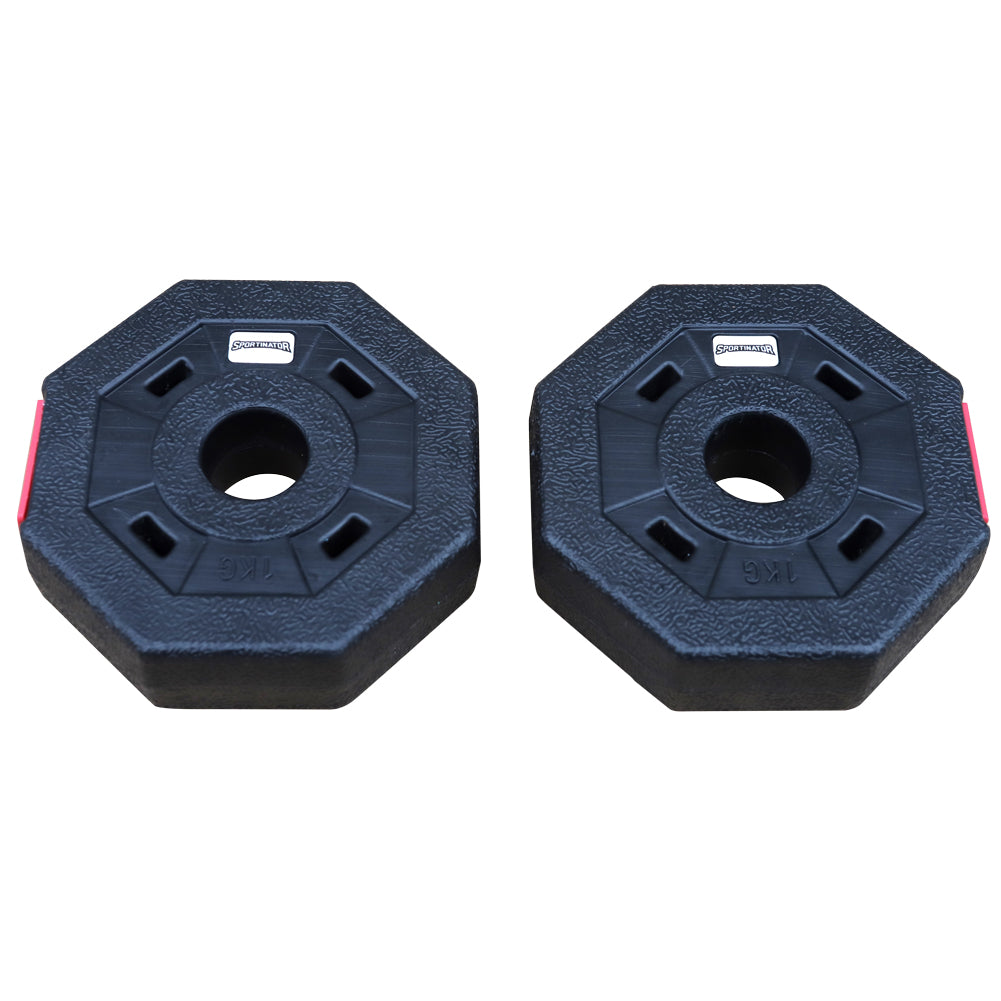 SPORTINATOR 1 kg Bumper Plates Fitness Hantelscheiben 2er-Set