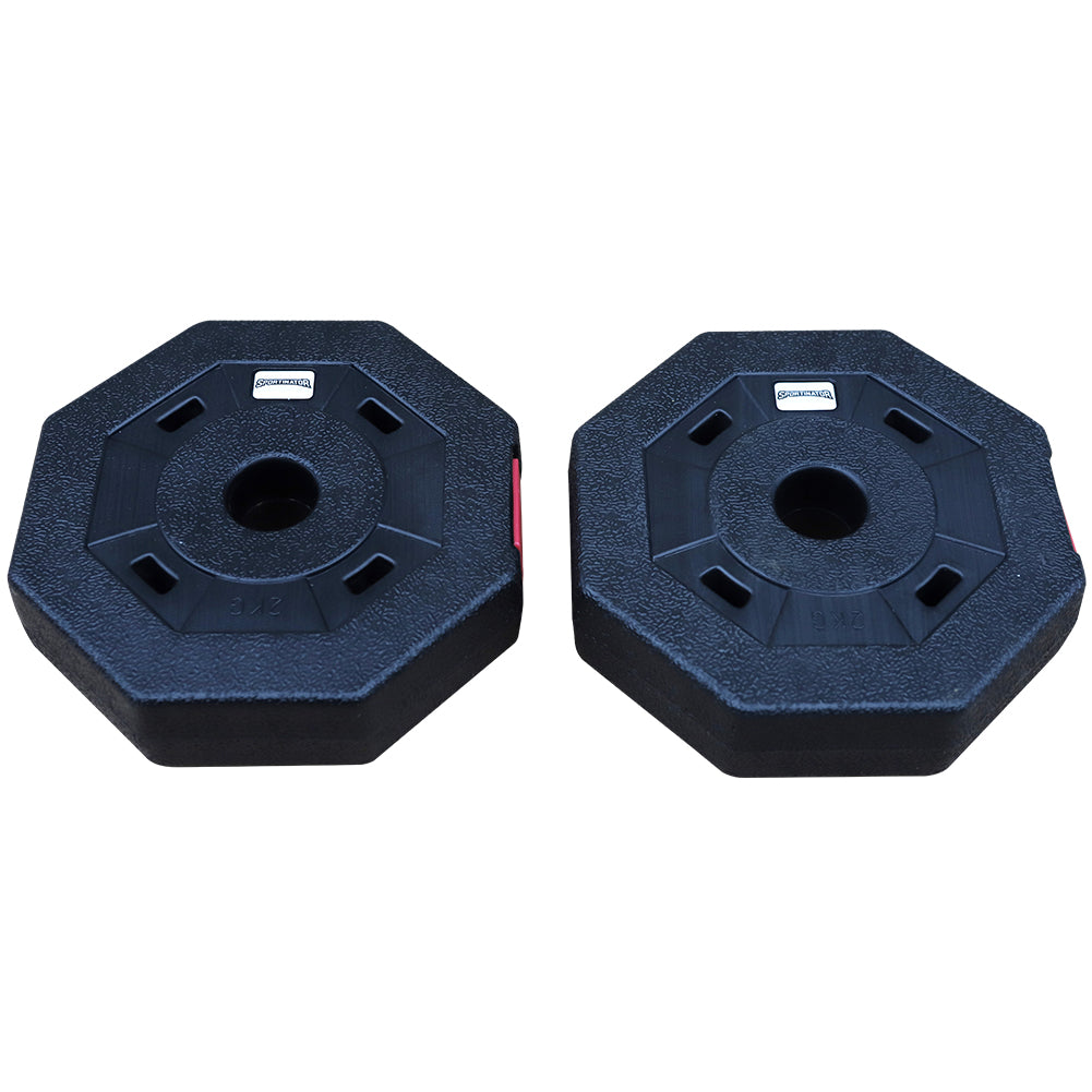 SPORTINATOR 2 kg Bumper Plates Fitness Hantelscheiben 2er-Set