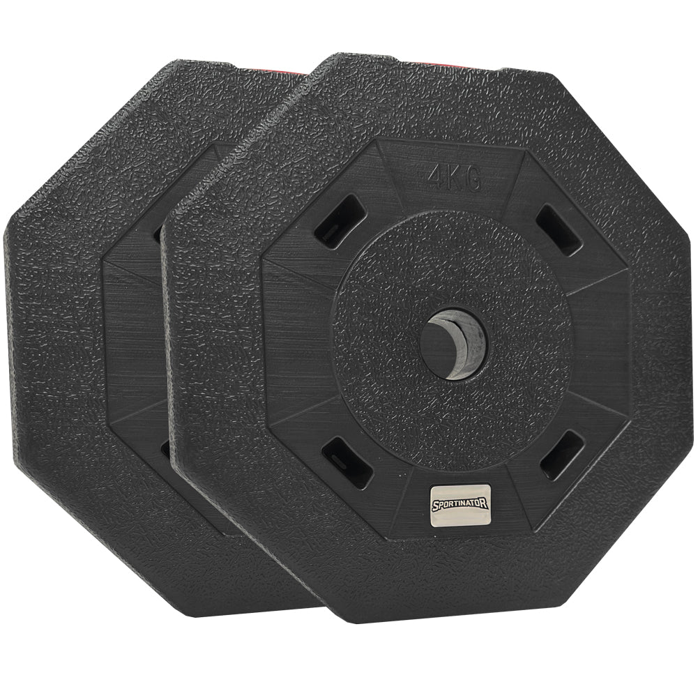SPORTINATOR 4kg Bumper Plates Fitness Hantelscheiben 2er-Set