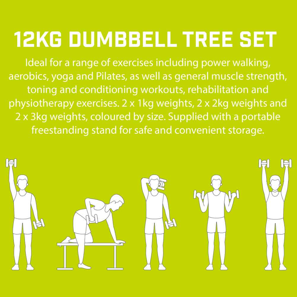 Urban Fitness Set di pesi ad albero 2 x 1 kg, 2 x 2 kg e 2 x 3 kg UFW025