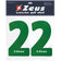 Zeus Set di numeri 1-22 da stirare 23 cm verde senior – Einheitsgröße