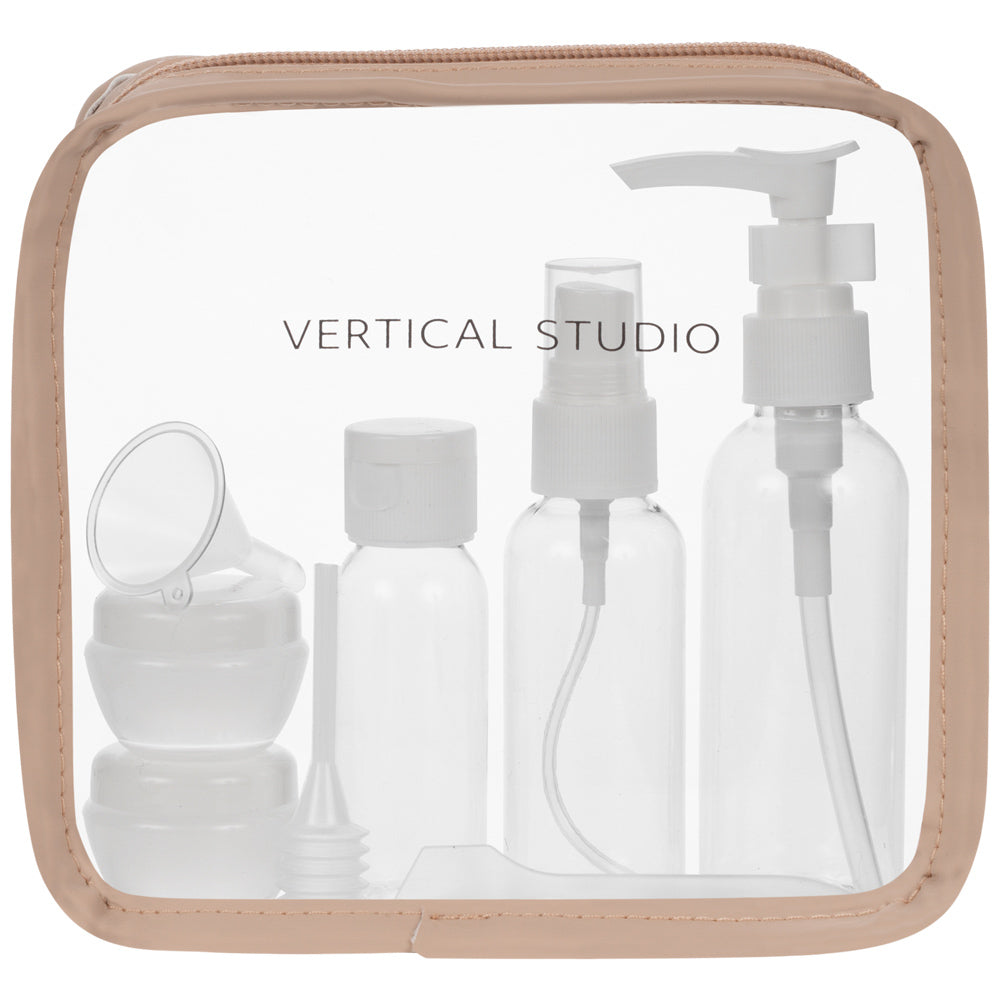 VERTICAL STUDIO "Terråk" Kosmetiktasche mit Reiseflaschen beige